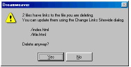 Change link when delete